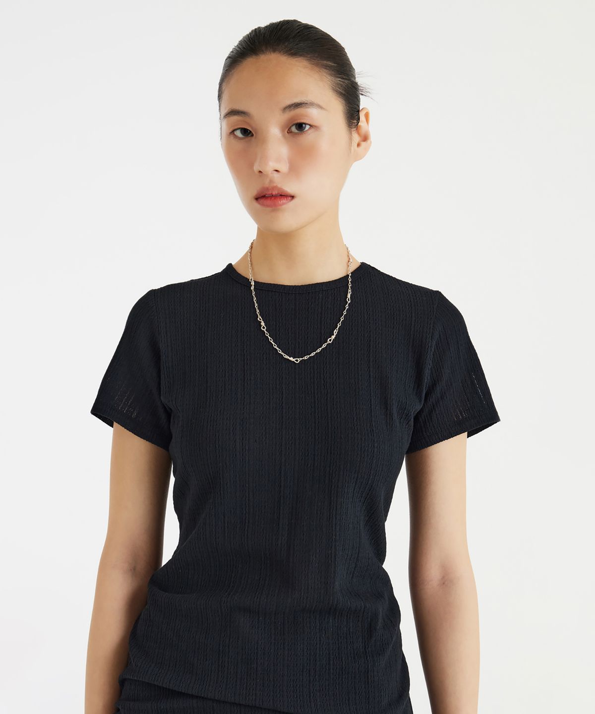 유스(YOUTH) Long-Line Jersey T-Shirt - Black