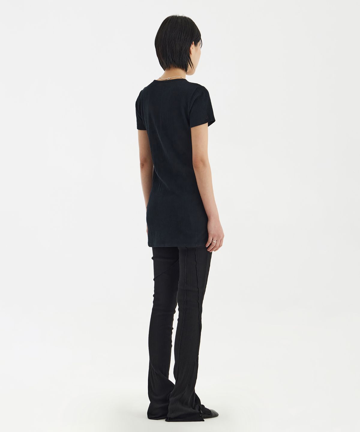 유스(YOUTH) Long-Line Jersey T-Shirt - Black