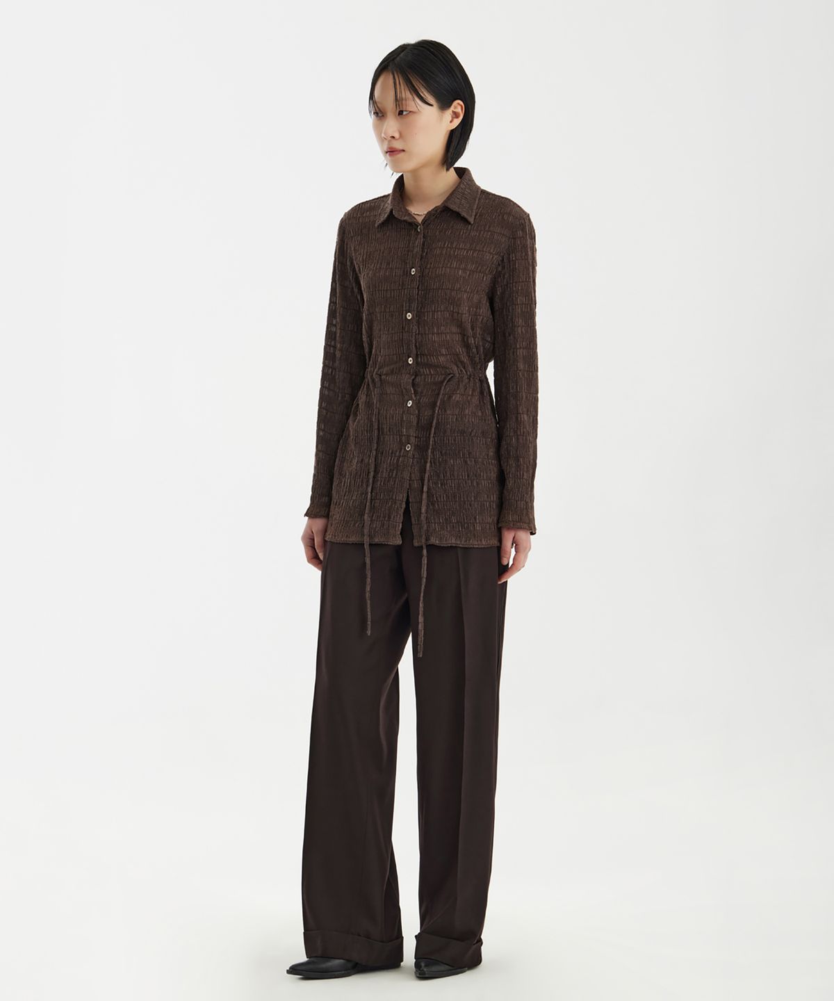 유스(YOUTH) Strap Shirt - Brown