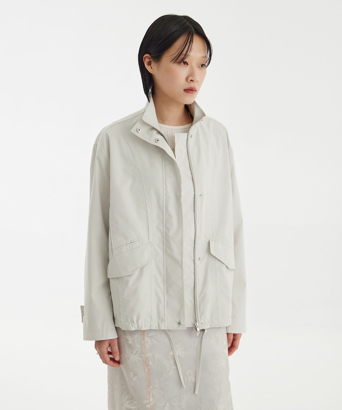 유스(YOUTH) Cut-Off Oversized Blouson - Light Beige