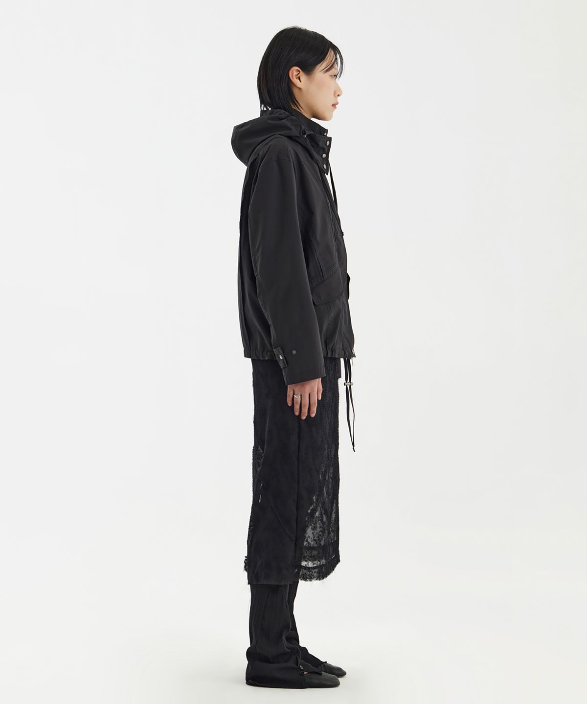 유스(YOUTH) Cut-Off Oversized Blouson - Black