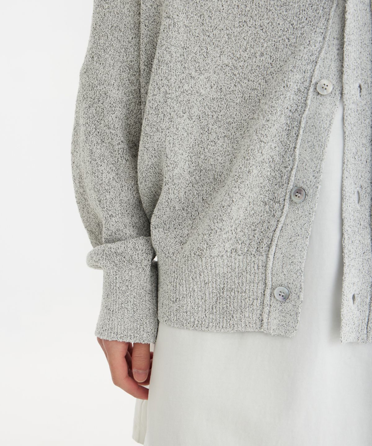 유스(YOUTH) Knit Collar Cardigan - Light Grey