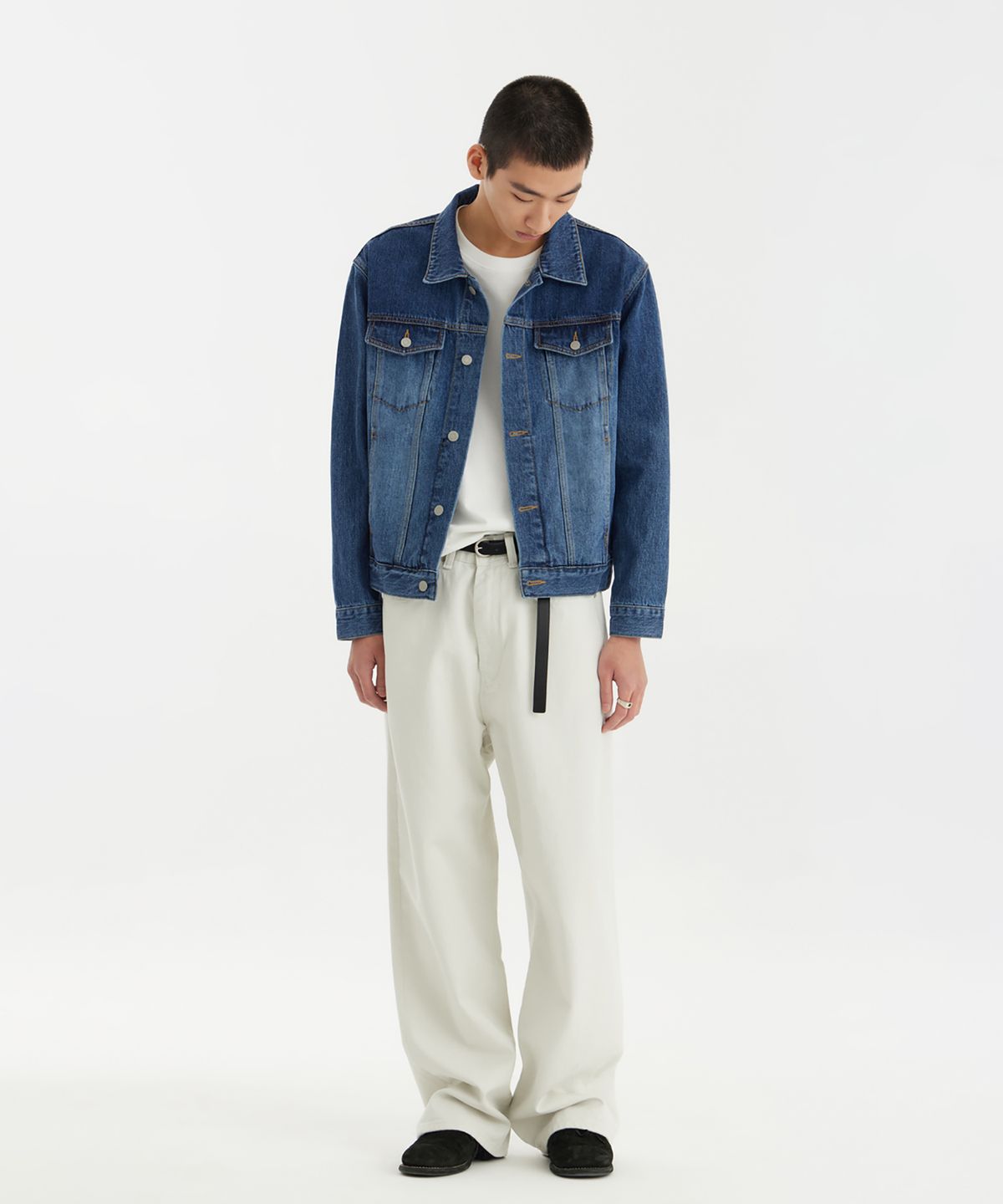 유스(YOUTH) Denim Trucker Jacket - Medium Blue