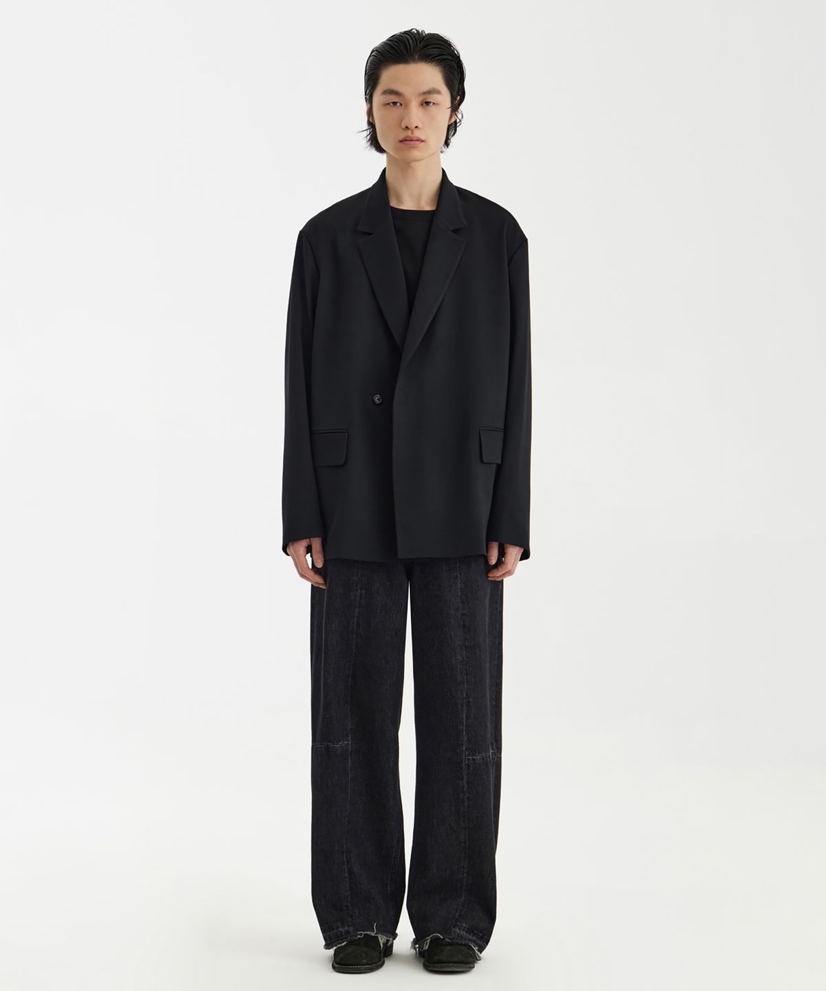 유스(YOUTH) Double Breasted Jacket - Black