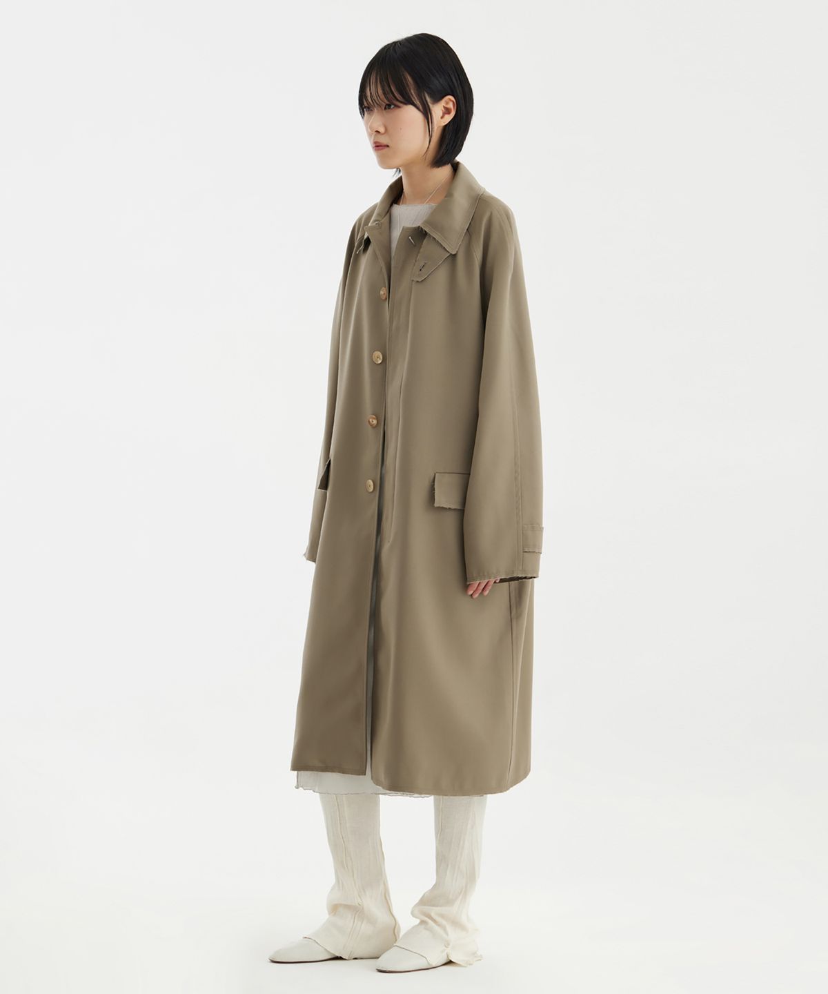 유스(YOUTH) Cut-Off Mac Coat - Beige