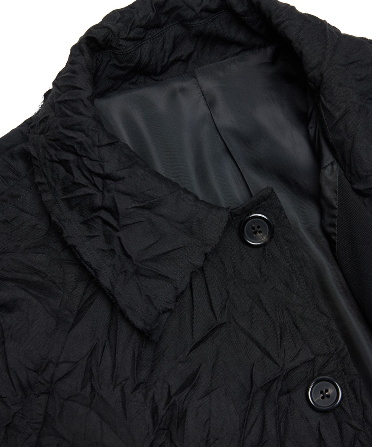 유스(YOUTH) Cut-Off Mac Coat - Black Creased