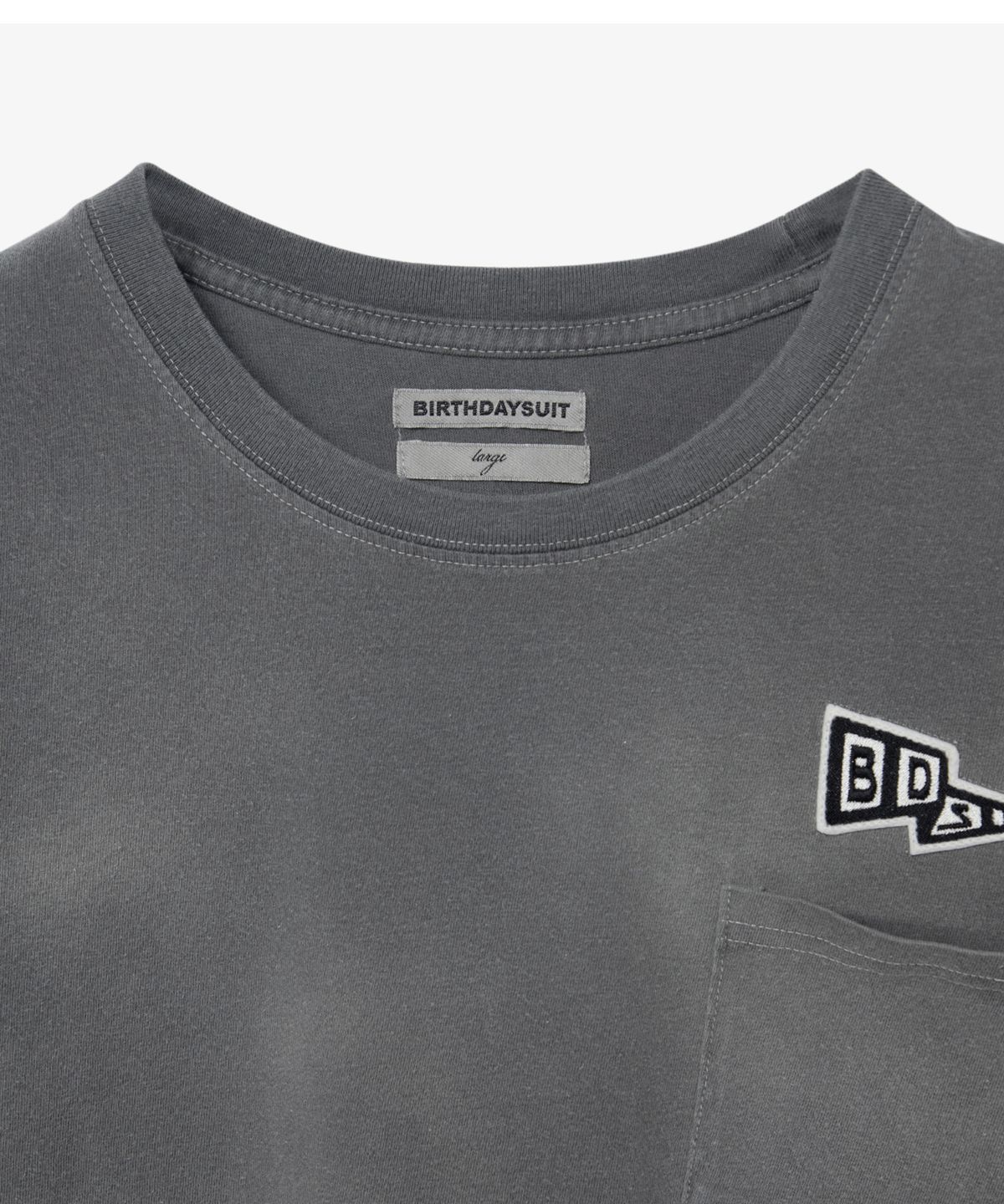 벌스데이수트(BIRTHDAYSUIT) BLEACH L/S T-SHIRT (CHARCOAL)