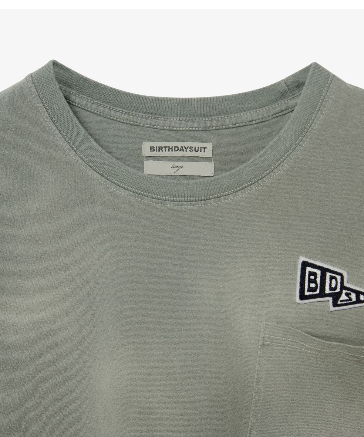 벌스데이수트(BIRTHDAYSUIT) BLEACH L/S T-SHIRT (OLIVE)