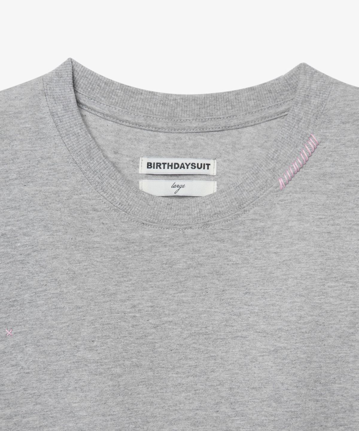 벌스데이수트(BIRTHDAYSUIT) HAND STITCH T-SHIRT (GREY)