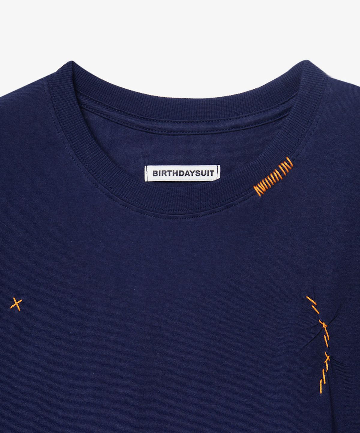 벌스데이수트(BIRTHDAYSUIT) HAND STITCH T-SHIRT (NAVY)