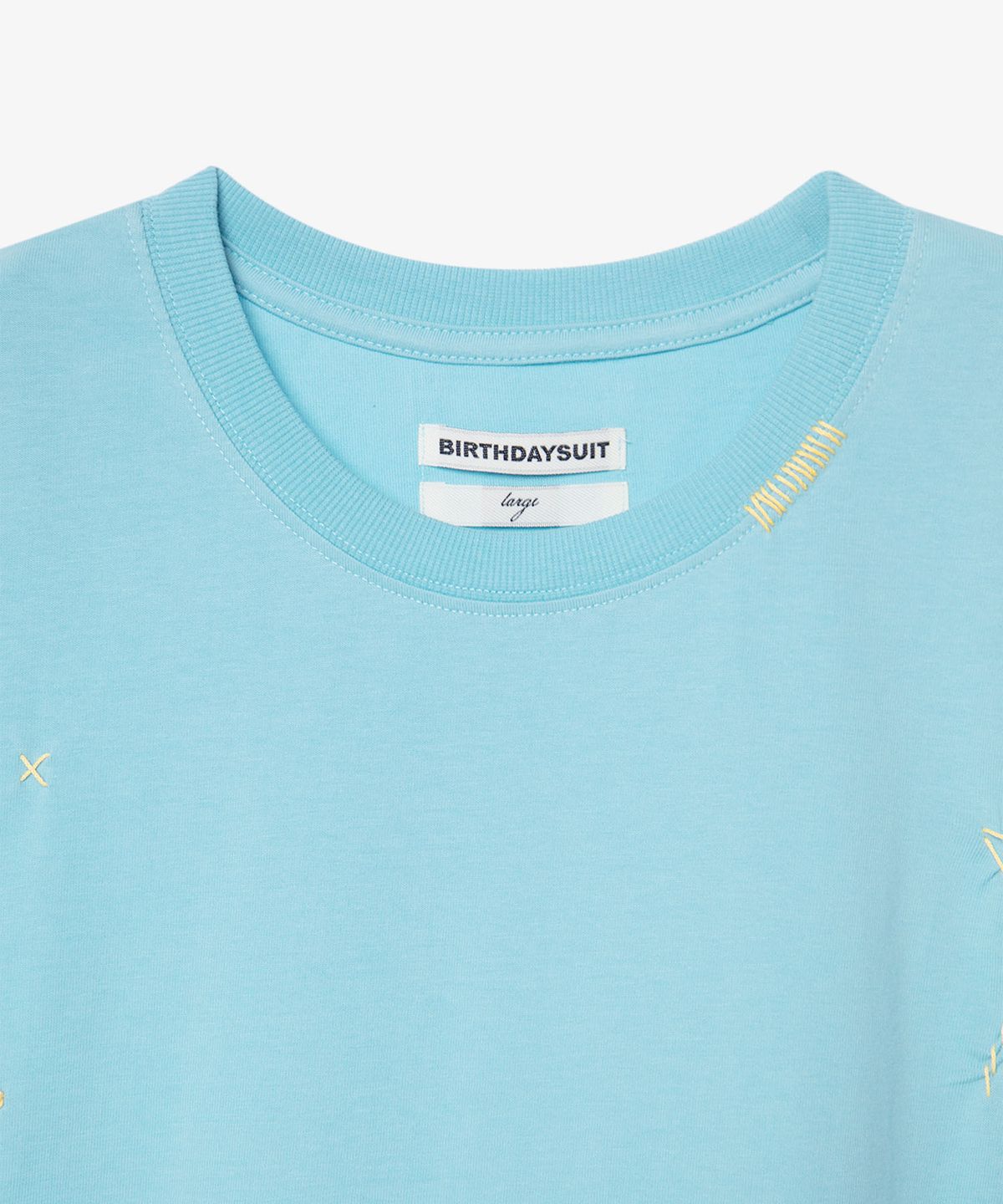 벌스데이수트(BIRTHDAYSUIT) HAND STITCH T-SHIRT (SKY BLUE)