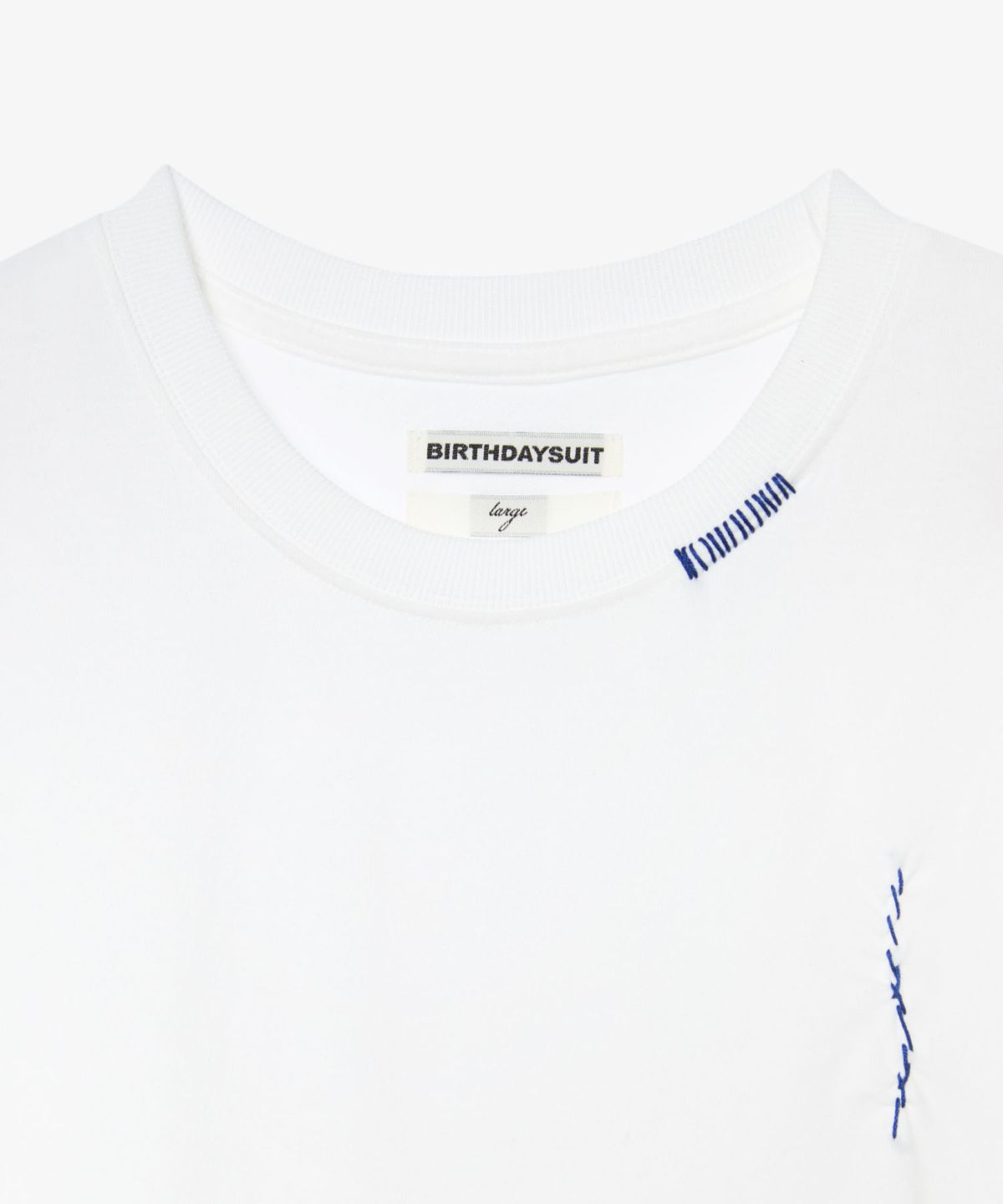 벌스데이수트(BIRTHDAYSUIT) HAND STITCH T-SHIRT (WHITE)
