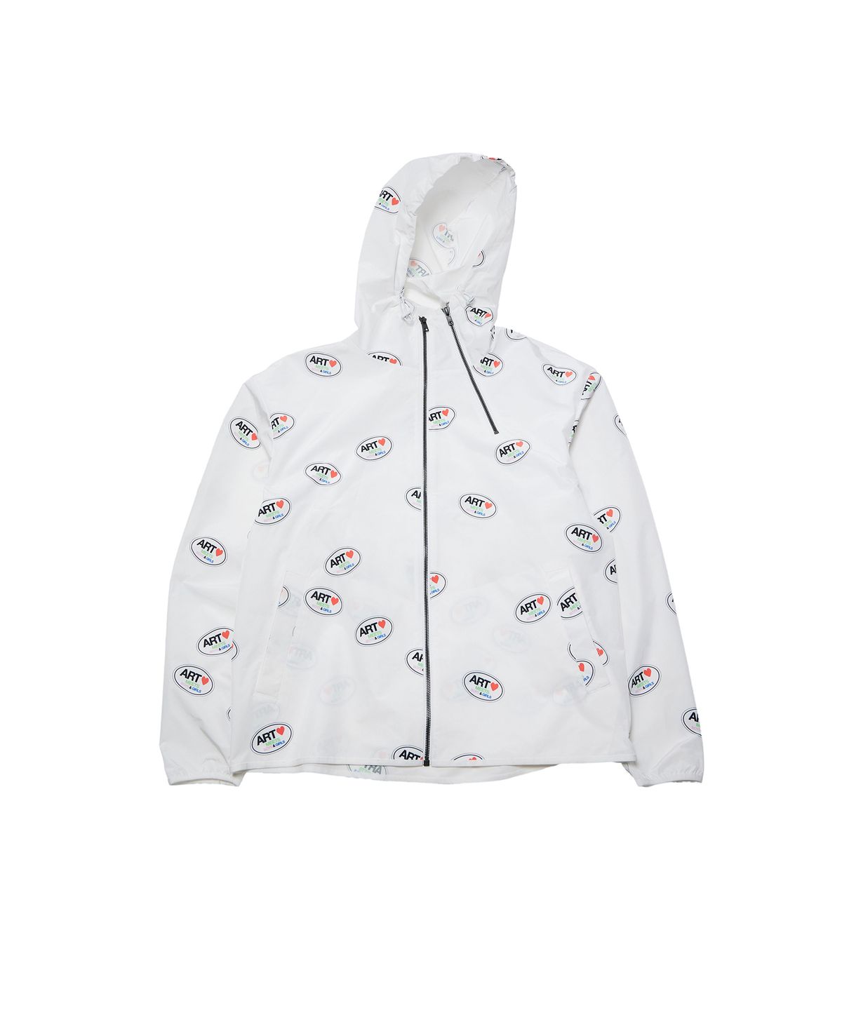 더뮤지엄비지터(THEMUSEUMVISITOR) ART LOGO PRINTED WINDBREAKER (WHITE)