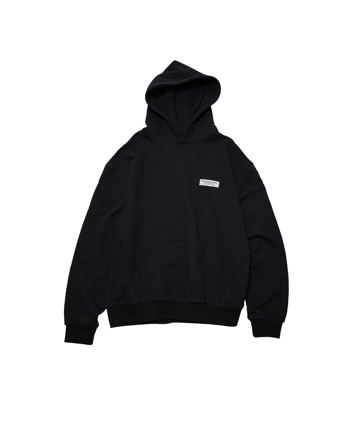 더뮤지엄비지터(THEMUSEUMVISITOR) SILVER CUBIC STUD LOGO HOODY (BLACK)