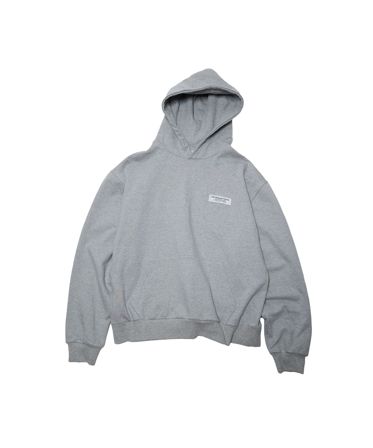 더뮤지엄비지터(THEMUSEUMVISITOR) SILVER CUBIC STUD LOGO HOODY (GREY)