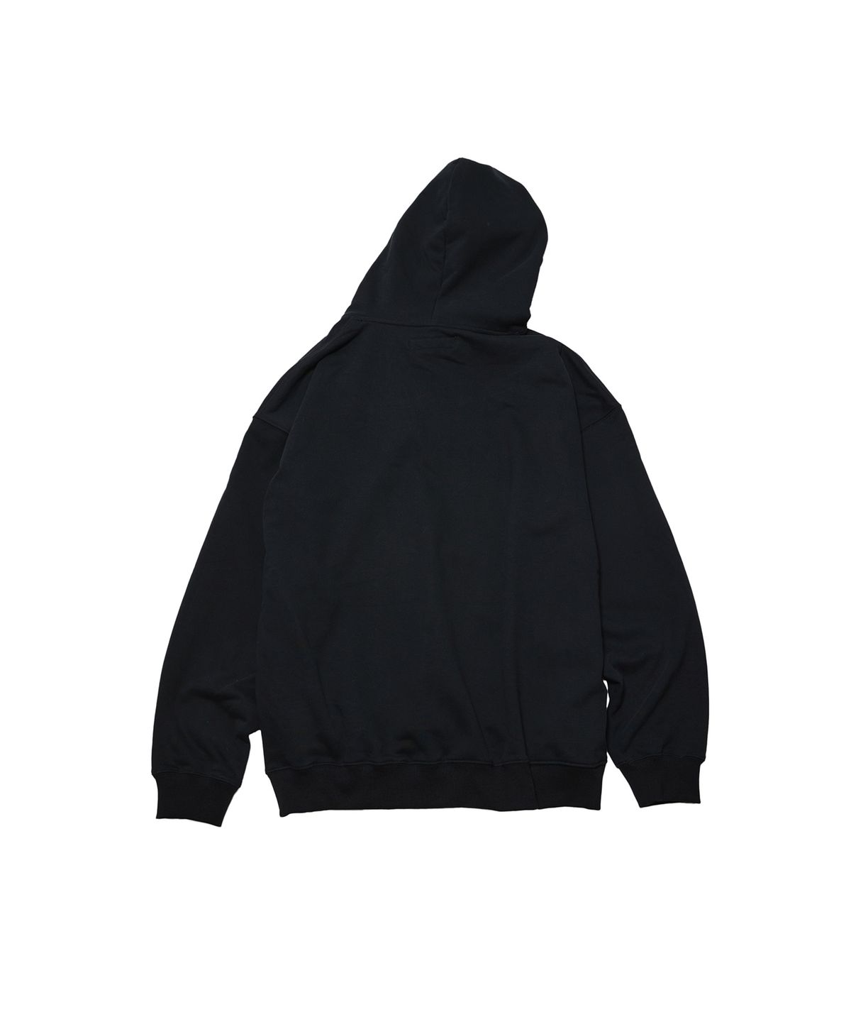 더뮤지엄비지터(THEMUSEUMVISITOR) BNG PRINTED CURVERD ZIPPER HOODY (BLACK)