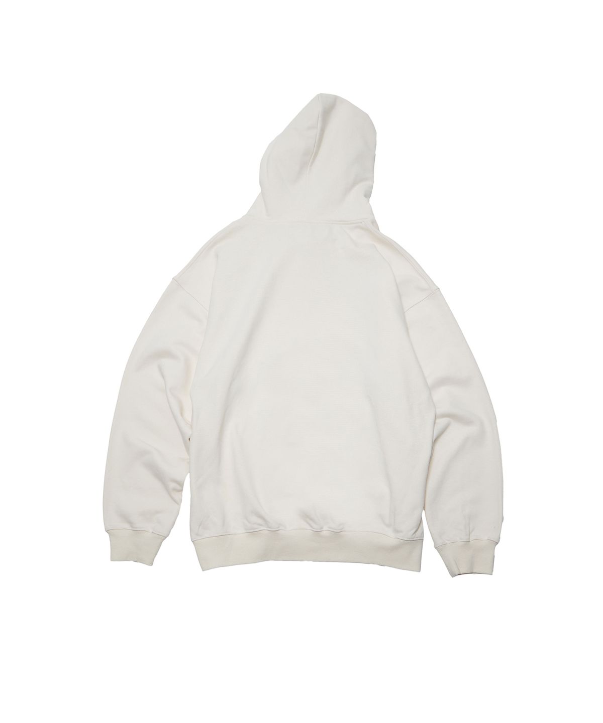 더뮤지엄비지터(THEMUSEUMVISITOR) BNG PRINTED CURVERD ZIPPER HOODY (IVORY)
