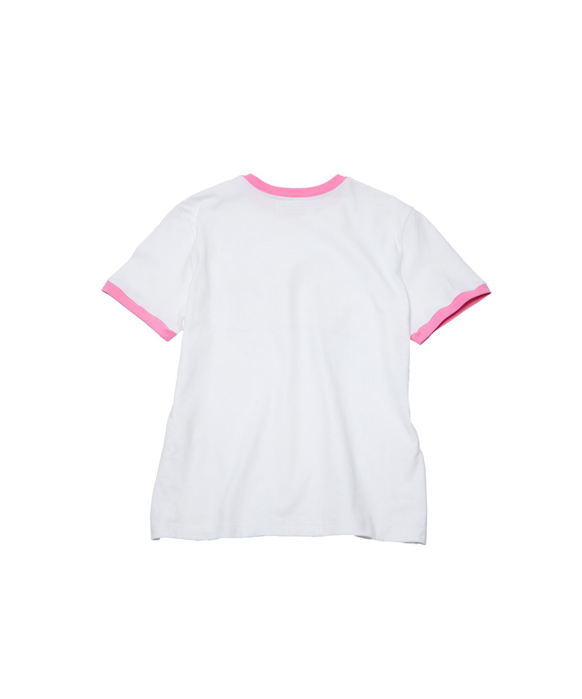 더뮤지엄비지터(THEMUSEUMVISITOR) CUT-OUT ART STUD T-SHIRT (WHITE / PINK)