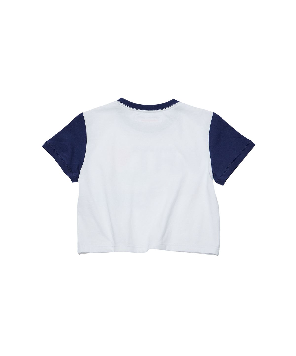 더뮤지엄비지터(THEMUSEUMVISITOR) AMBG PRINTED CROP T-SHIRT (WHITE / NAVY)