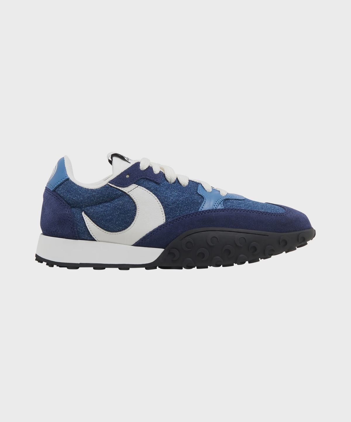마린 세르(MARINE SERRE) (M) 데드스탁 데님 로우탑 스니커즈 블루 DEADSTOCK DENIM LOW-TOP SNEAKERS BLUE
