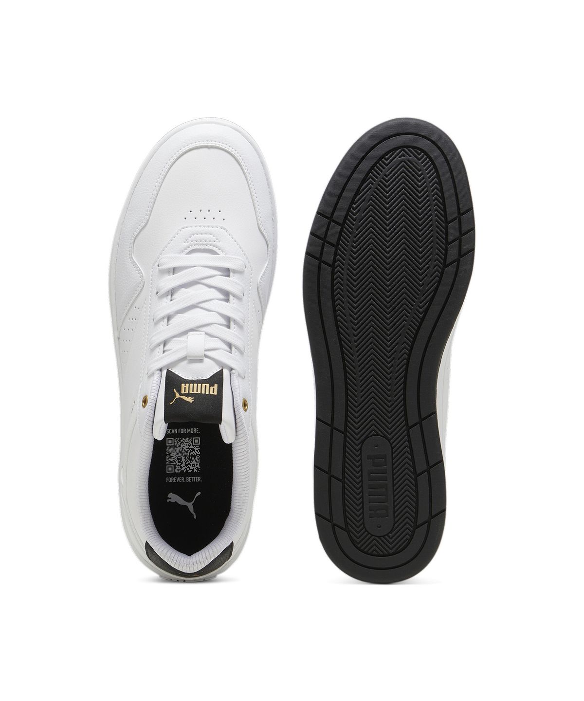 푸마(PUMA) 코트 클래식 - 화이트:블랙:골드 / 395018-07