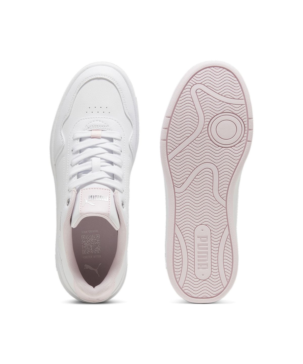 푸마(PUMA) 코트 클래식 - 화이트:핑크:실버 / 395021-04