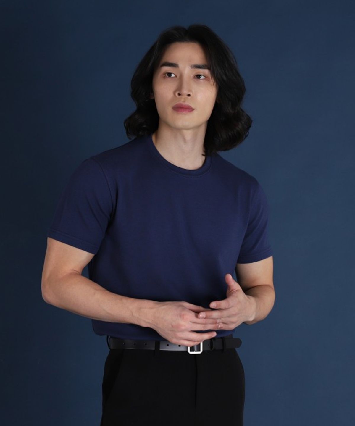 보스트핏(BOASTFIT) 시그니처 머슬핏 코튼모달 반팔티셔츠 오션네이비