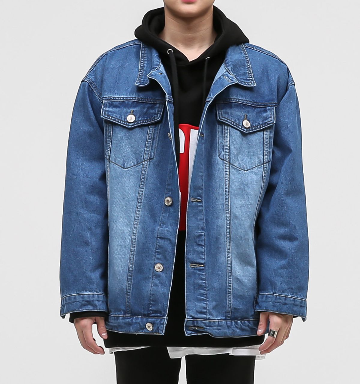 음(UMM) 후드분리워싱데님자켓 중청