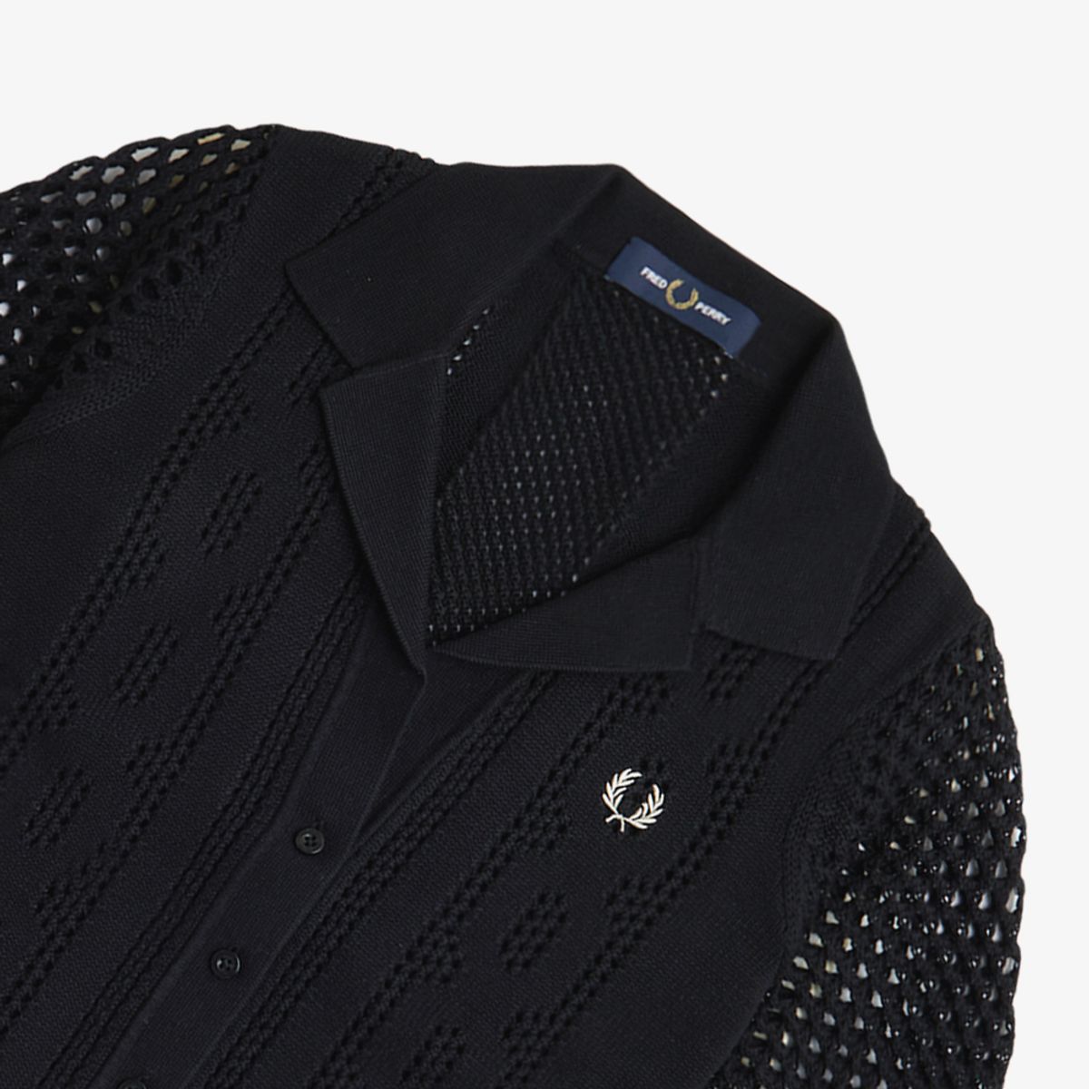 프레드페리(FRED PERRY) [Womens] 오픈 니트 버튼 스루 셔츠(102) AFPF2417115-102
