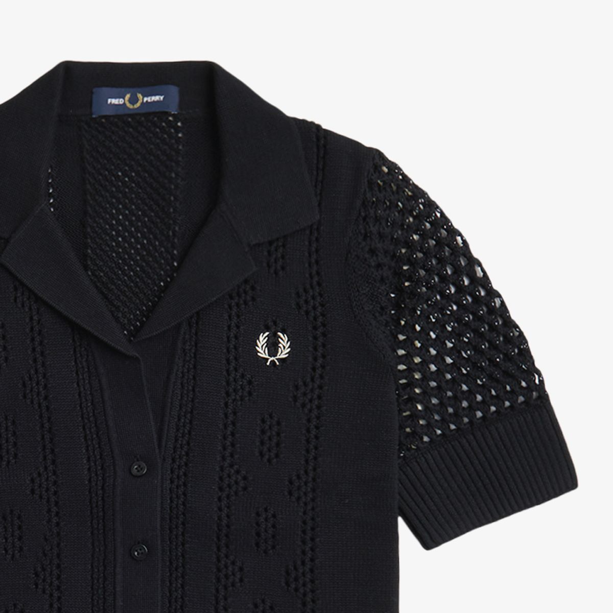 프레드페리(FRED PERRY) [Womens] 오픈 니트 버튼 스루 셔츠(102) AFPF2417115-102