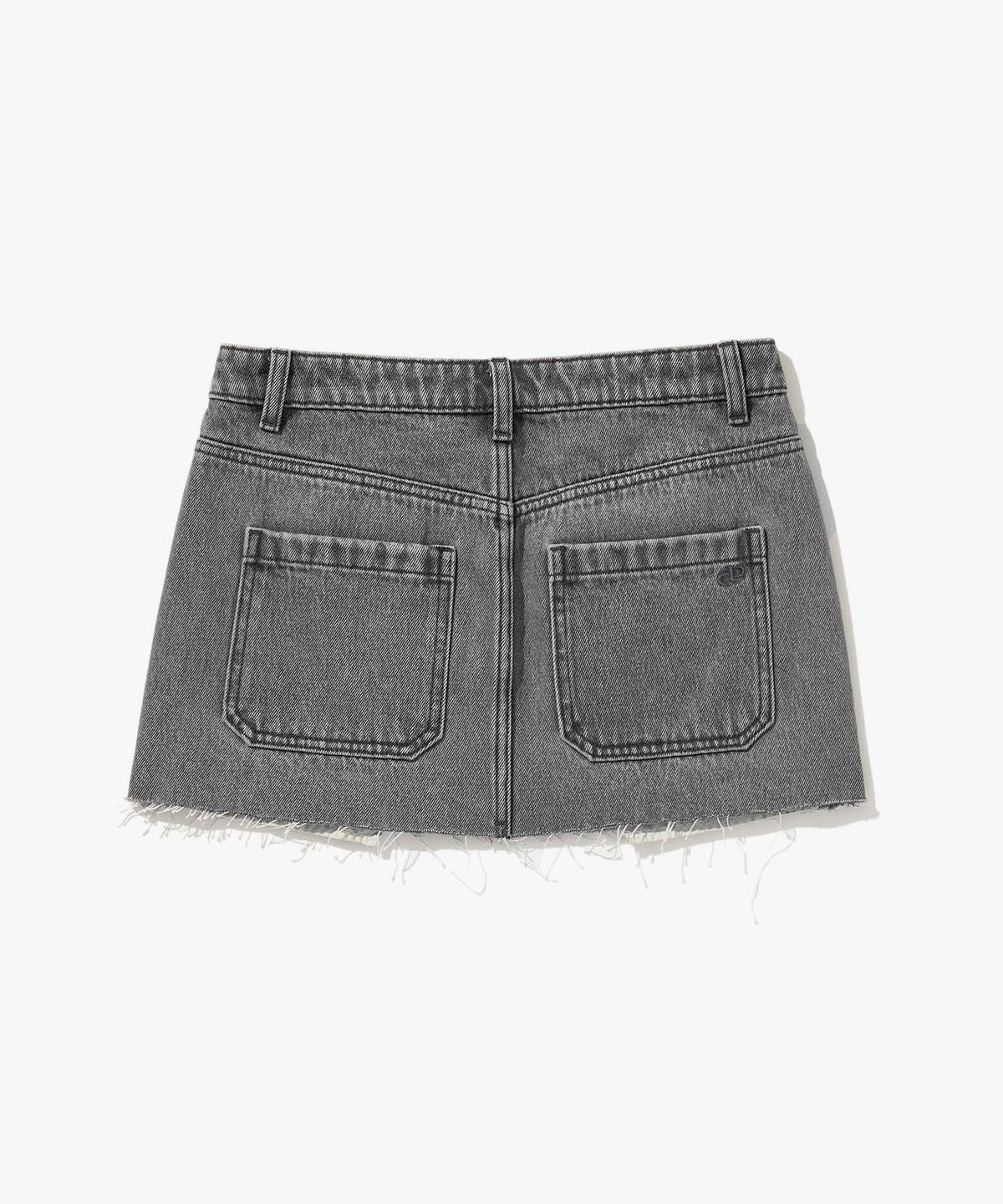 플랙 우먼(PLAC WOMEN) 그레이 워시드 M19 데님 미니 스커트