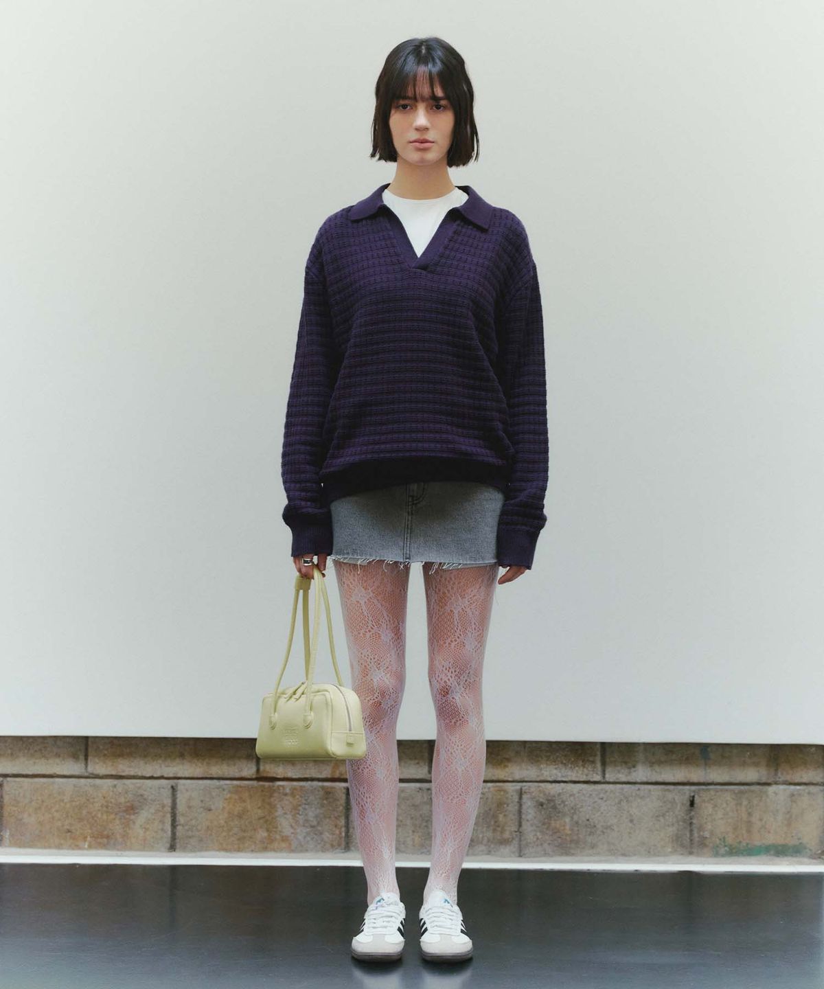 플랙 우먼(PLAC WOMEN) 그레이 워시드 M19 데님 미니 스커트