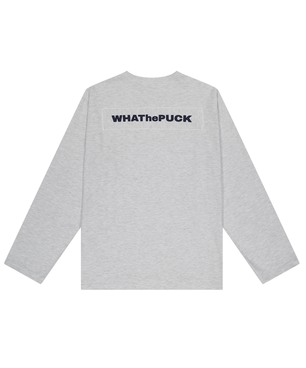 왓더퍽(WHATHEPUCK) W-로고 자수패치 티셔츠 화이트 멜란지
