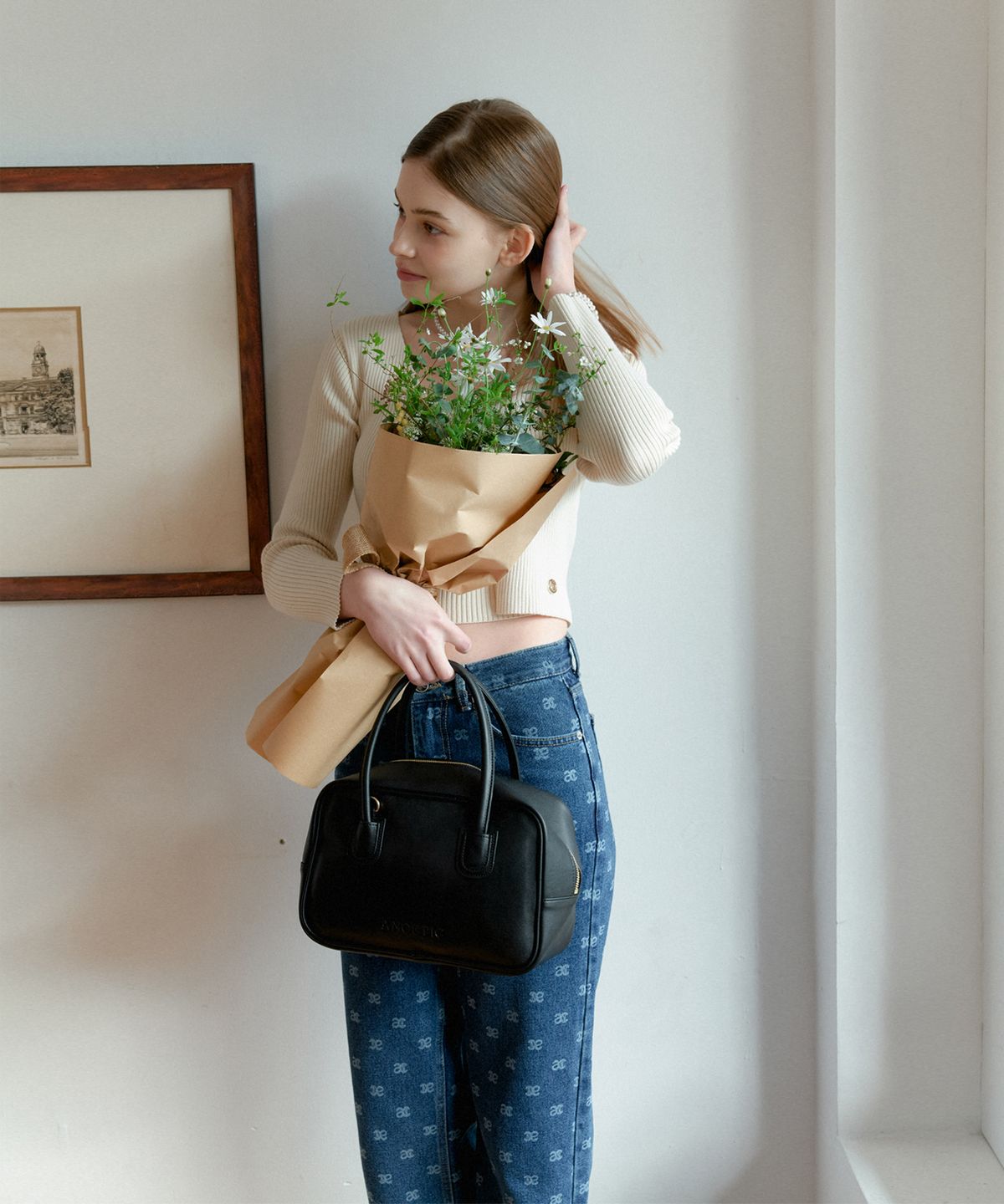 아노에틱(ANOETIC) BASIC SQUARE TOTE BAG_BLACK