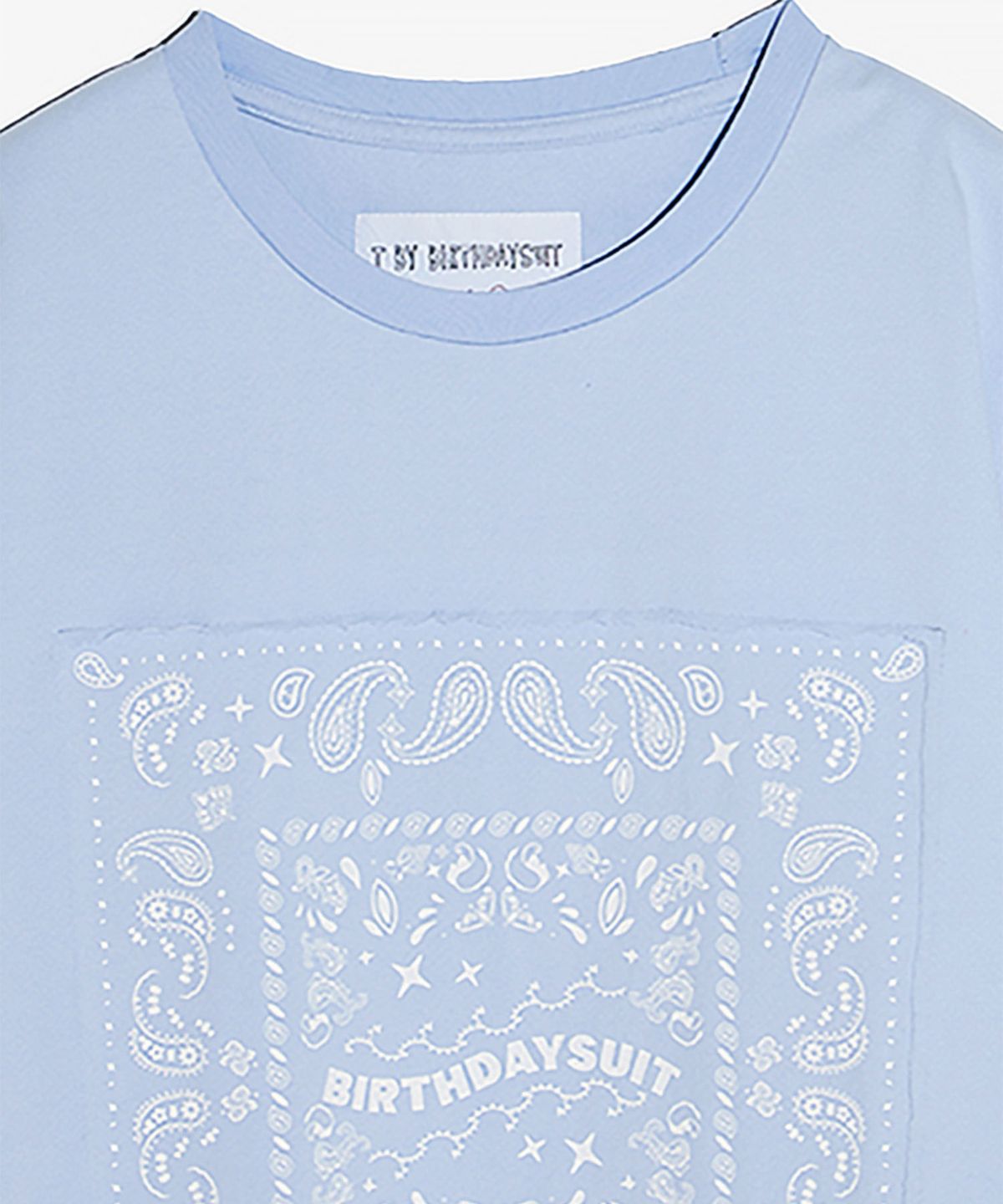 벌스데이수트(BIRTHDAYSUIT) REMAKE BANDANA T-SHIRT (SKY)