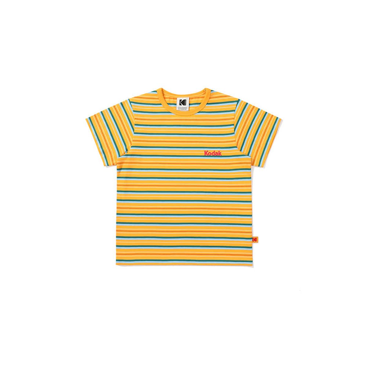 코닥 키즈(KODAK KIDS) 레인보우 스트라이프 반팔티셔츠 키즈 YELLOW