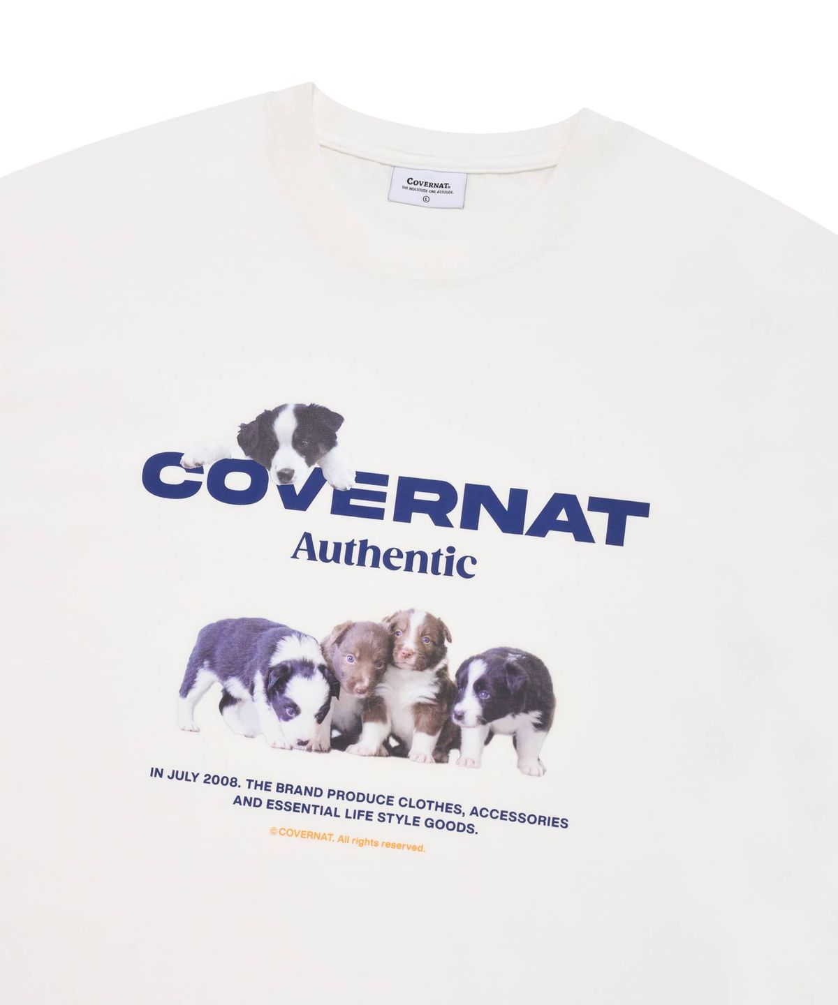 커버낫(COVERNAT) 보더콜리 실사 롱슬리브 화이트
