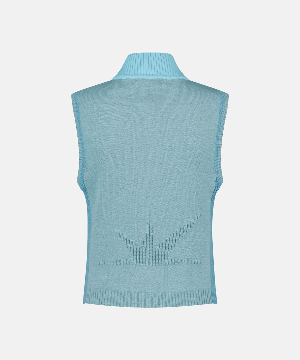 썬러브투어(SUNLOVETOUR) W High Neck Full Zip Knit Vest Light Blue