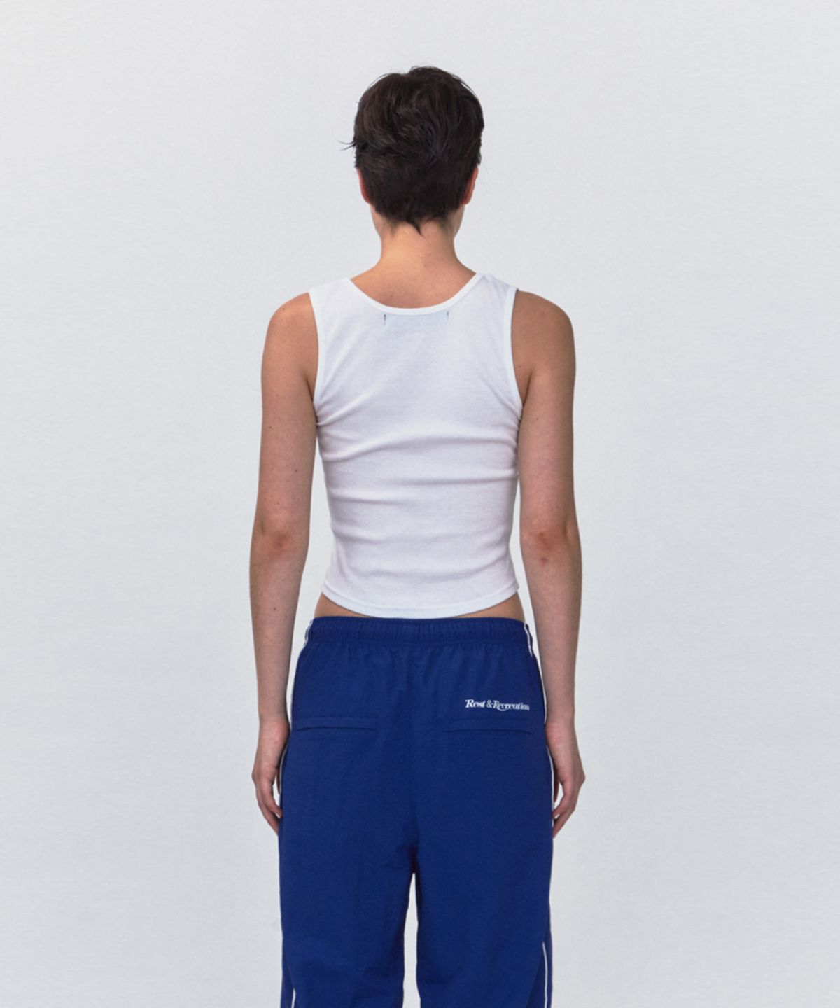 레스트앤레크레이션(REST&RECREATION) RR LOGO SHORT TANK TOP_WHITE