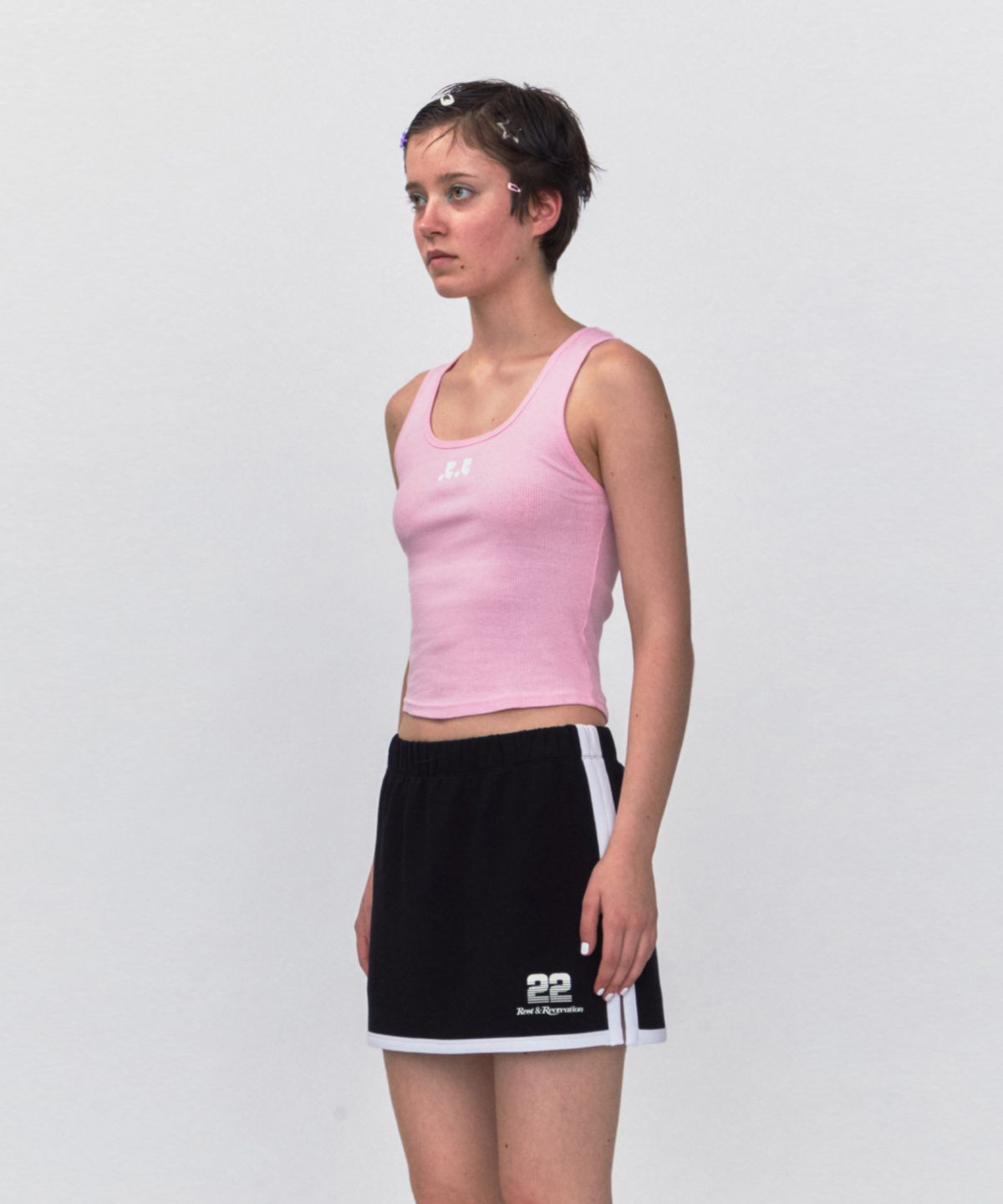 레스트앤레크레이션(REST&RECREATION) RR LOGO SHORT TANK TOP_PINK