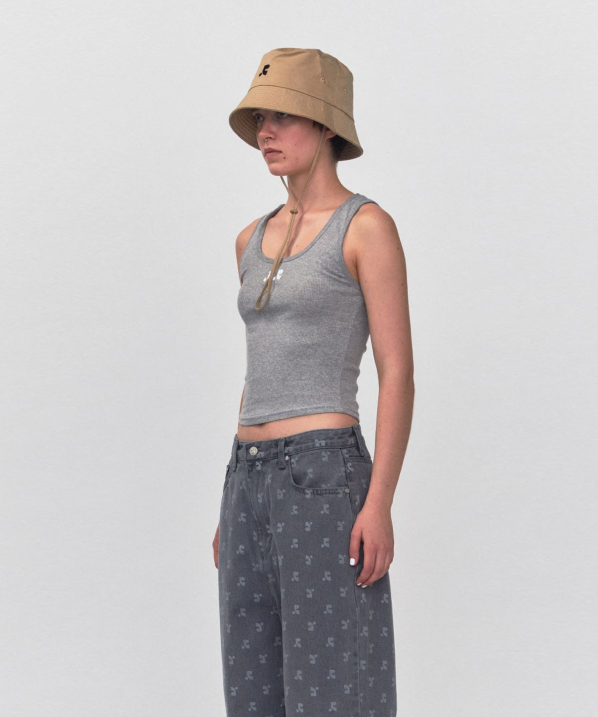 레스트앤레크레이션(REST&RECREATION) RR LOGO SHORT TANK TOP_GREY