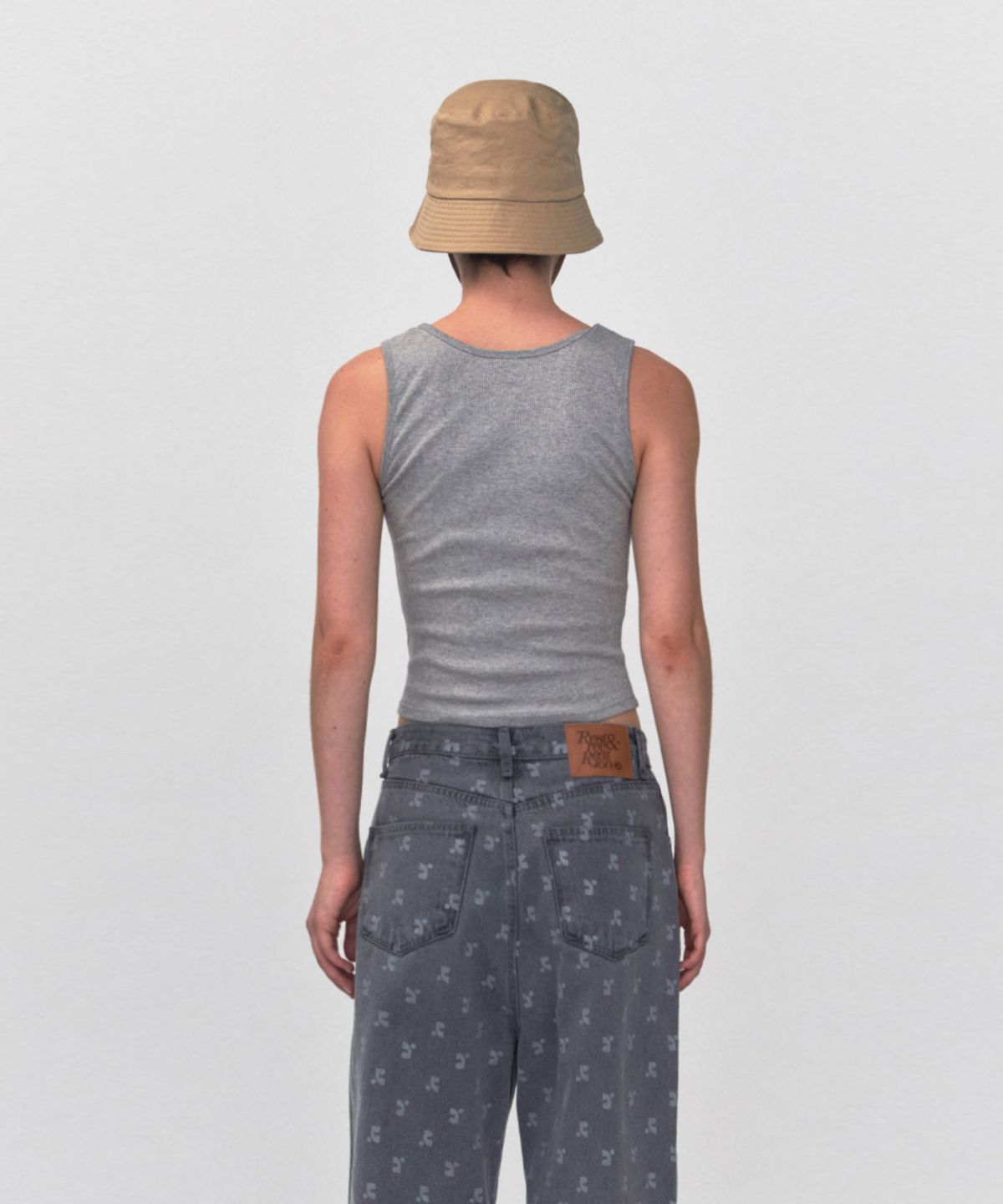 레스트앤레크레이션(REST&RECREATION) RR LOGO SHORT TANK TOP_GREY