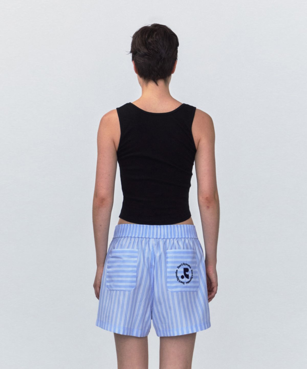 레스트앤레크레이션(REST&RECREATION) RR LOGO SHORT TANK TOP_BLACK