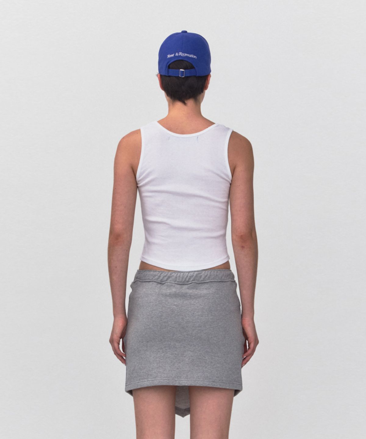 레스트앤레크레이션(REST&RECREATION) RR LOGO SHORT TANK TOP_WHITE-BLUE