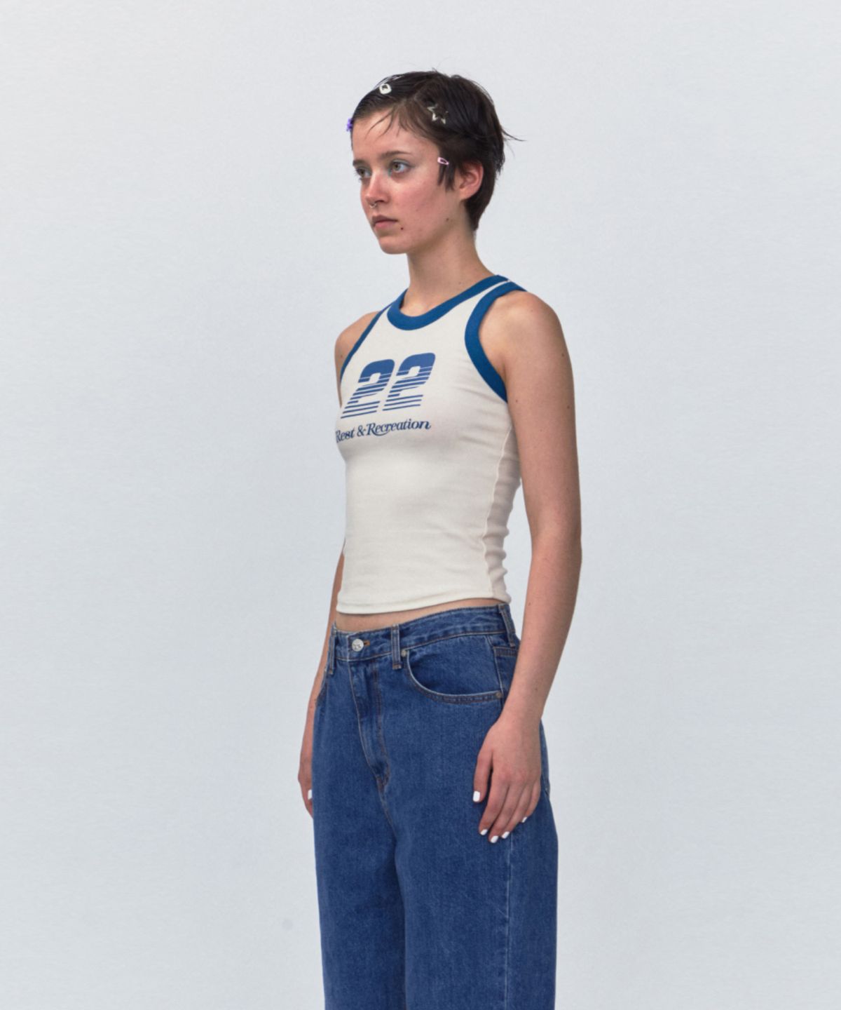 레스트앤레크레이션(REST&RECREATION) RR 22 SLEEVELESS TOP_CREAM