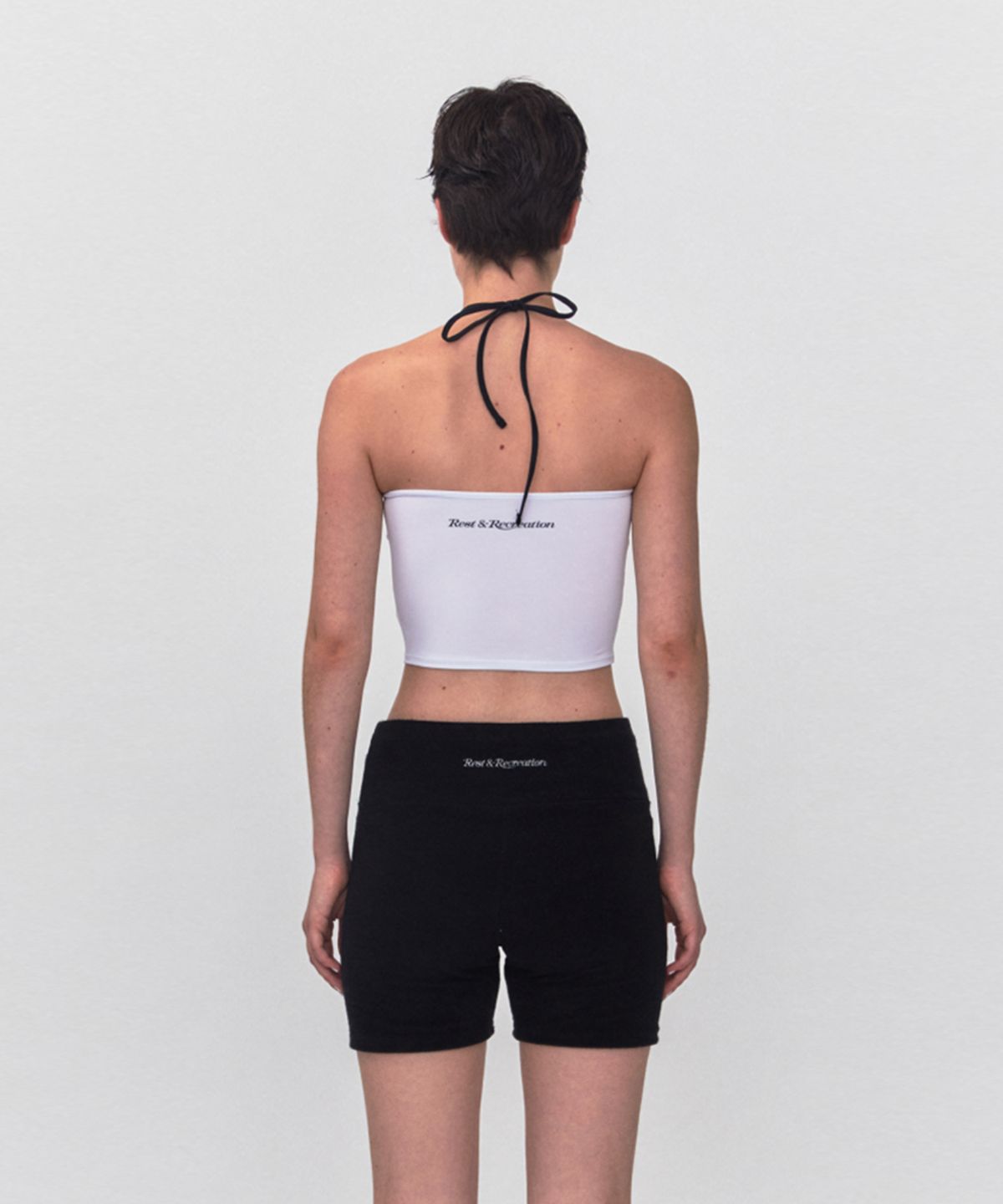 레스트앤레크레이션(REST&RECREATION) RR HALTER NECK CROP TOP_WHITE