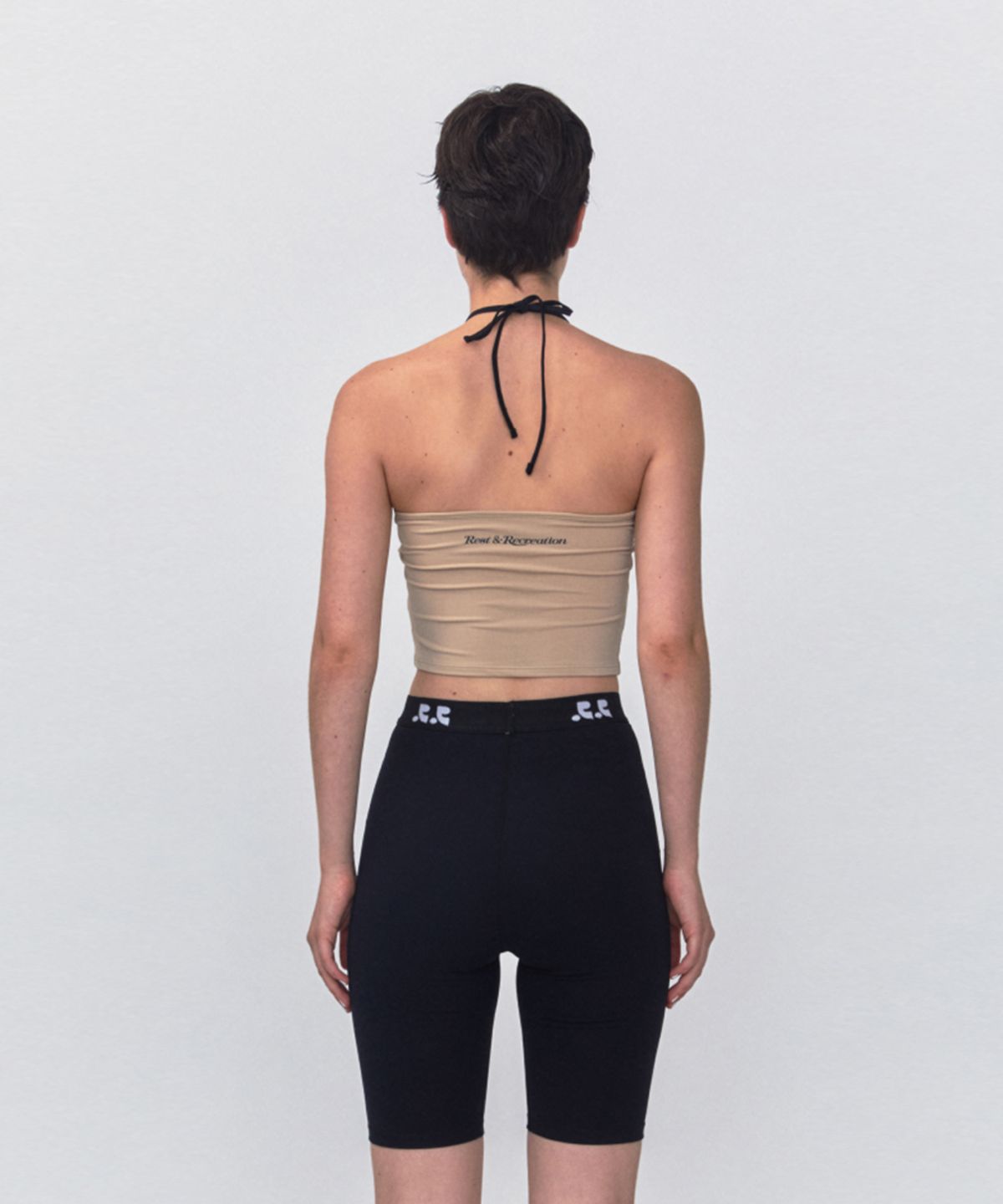 레스트앤레크레이션(REST&RECREATION) RR HALTER NECK CROP TOP_BEIGE