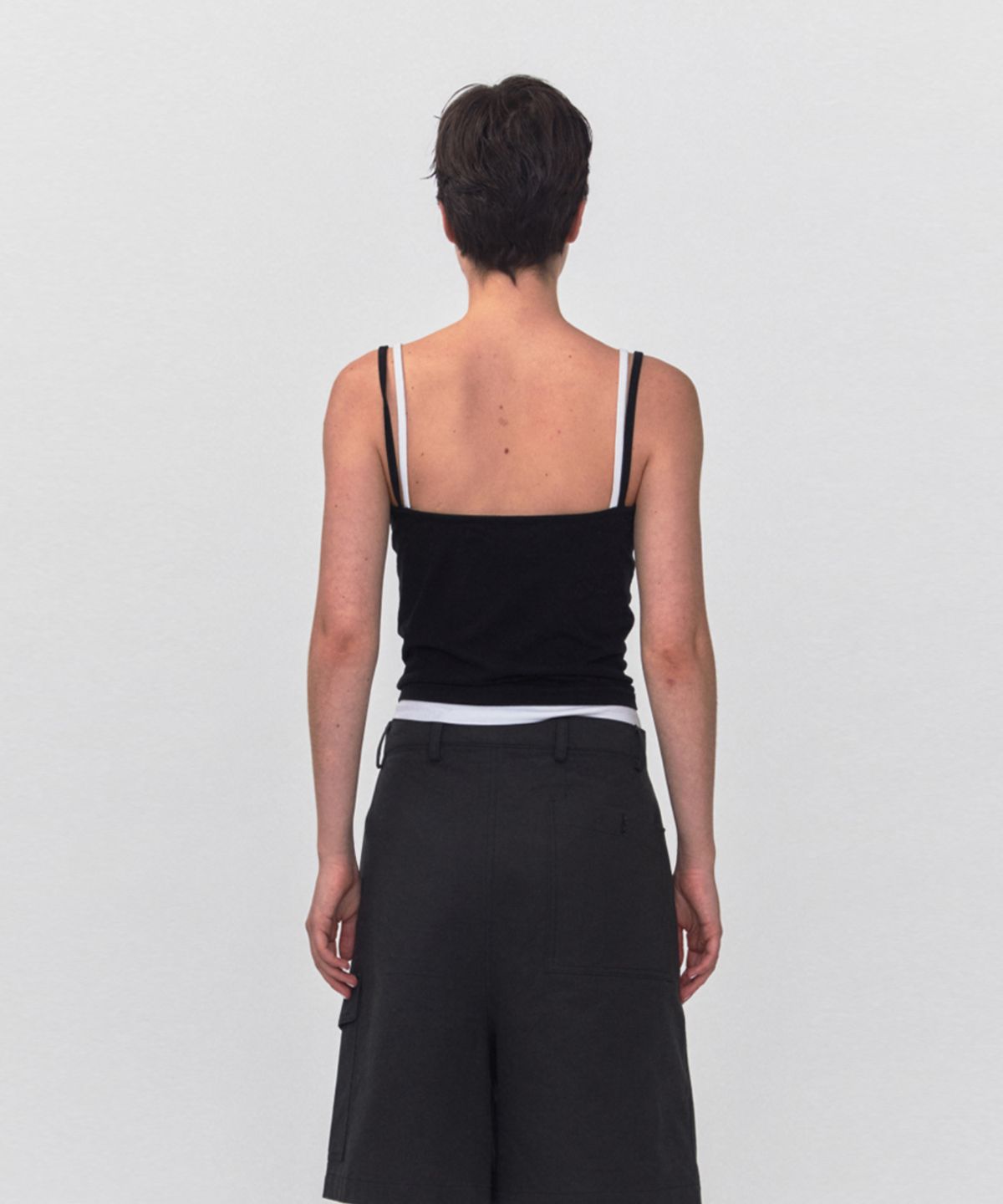 레스트앤레크레이션(REST&RECREATION) RR LAYERED SLEEVELESS TOP_BLACK