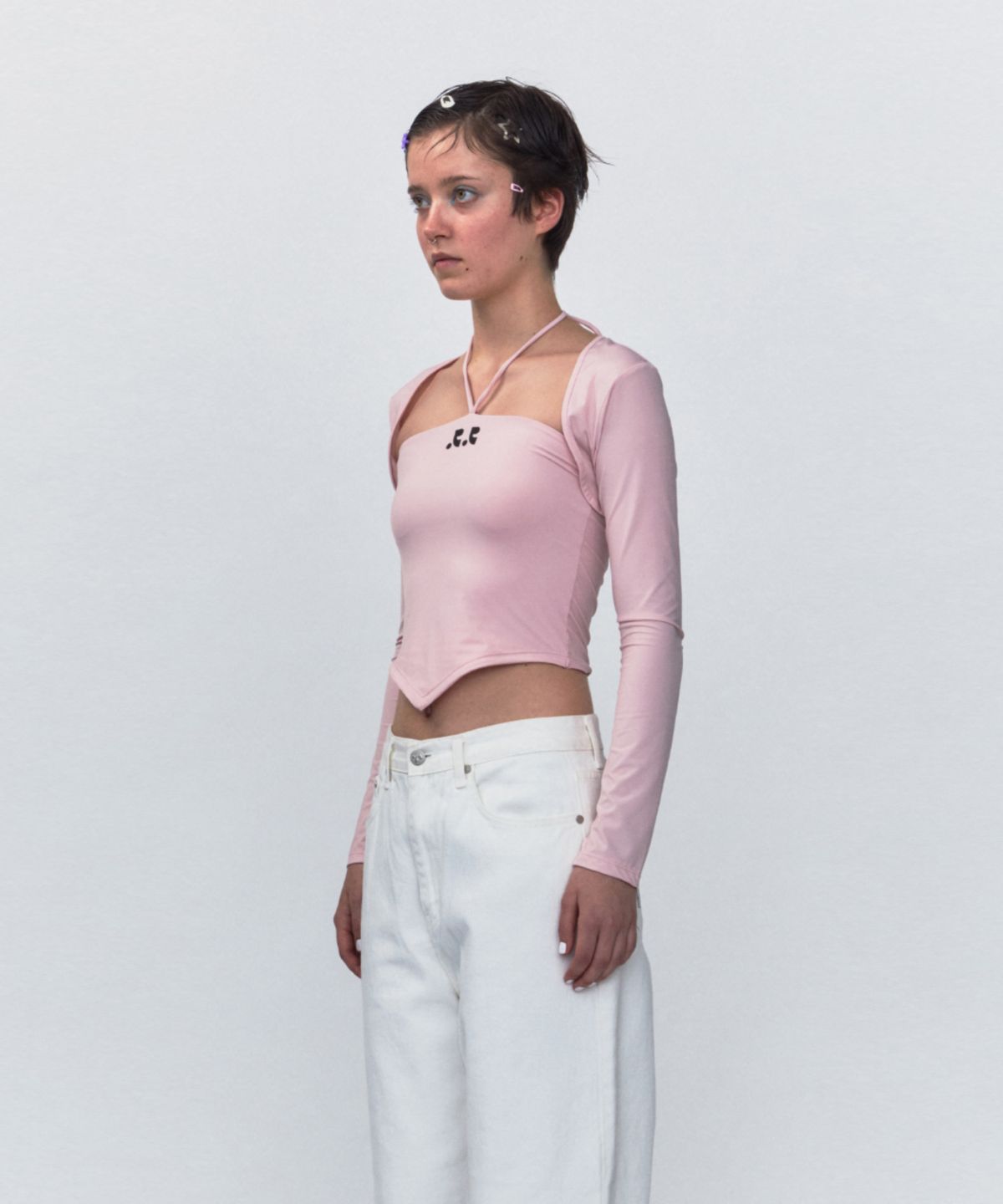 레스트앤레크레이션(REST&RECREATION) RR BOLERO + HALTER TOP_INDI PINK