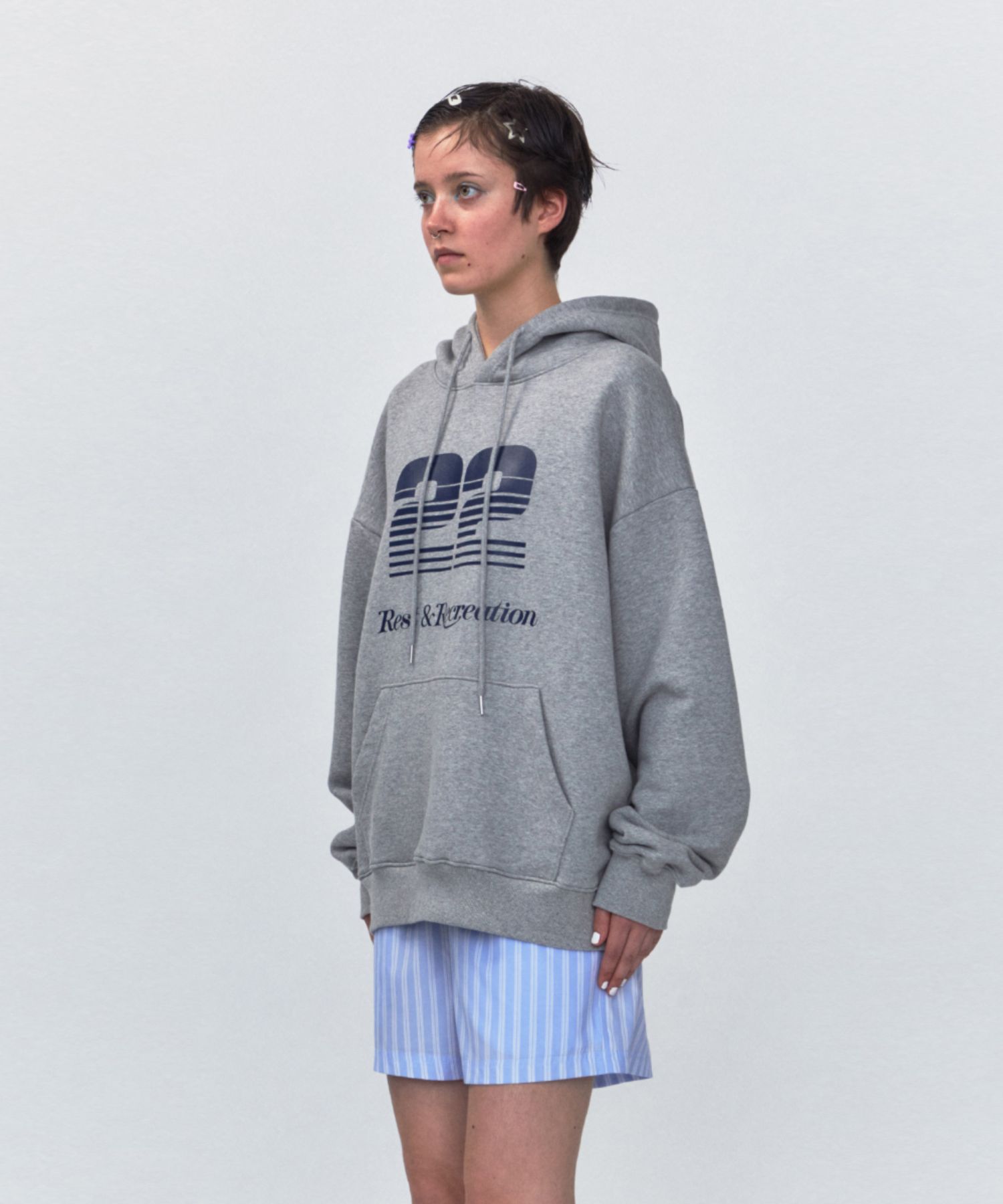 パーカー・フーディ [Rest & Recreation] RR 22 LOGO OVERSIZED HOODIE_GREY MUSINSA | REST&RECREATION RR 22 LOGO OVERSIZED HOODIE_GREY